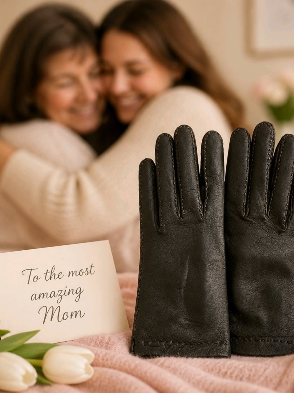 Classic Black Leather Women's Gloves